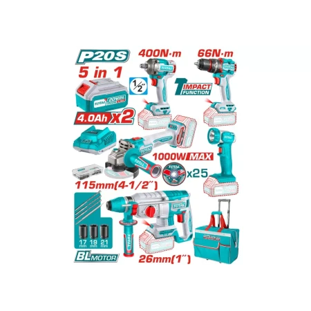 Комбинированный литий-ионный промышленный комплект из 5 шт   TCKLI20592