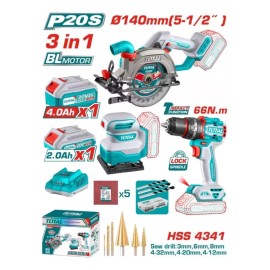 Комбинированный набор: аккумуляторная отвертка, полировальная машина, технический фен