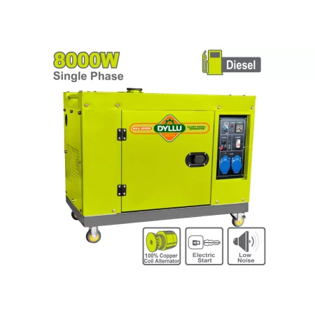 Бесшумный дизельный генератор (со стартером 8000 Вт DTDG2A100