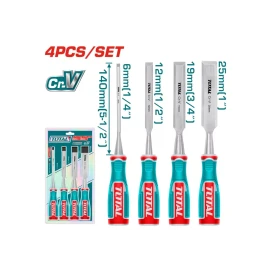 Набор стамесок по дереву 6-25мм 4 шт. TOTAL THT41K0401