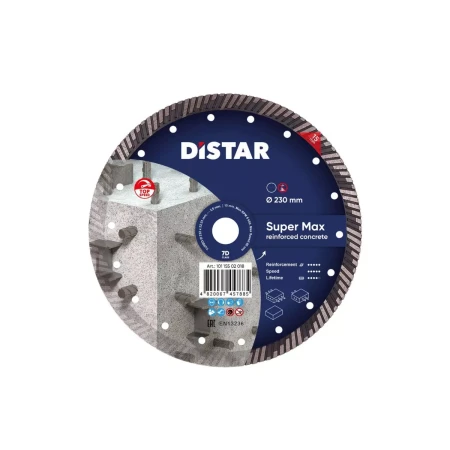 Диск алмазный отрезной бетона Turbo 230 мм Super Max Distar 10115502018 