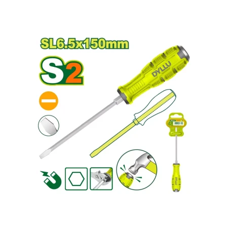 Ударная отвертка Шлицевая DTQJ1266 SL6.5x150 mm