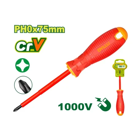 Диэлектрическая отвертка PH0x75 мм DTSD7203