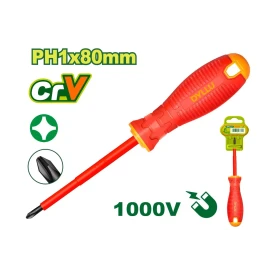 Диэлектрическая отвертка PH1x80 мм DTSD7213