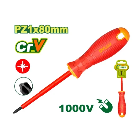 Диэлектрическая отвертка PZ 1x80 мм  DTSD7273