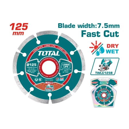 Алмазный сегментный диск 125x22.2 мм Тотал TAC111254