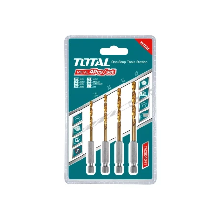 Набор спиральных сверл HSS 4 шт. Тотал TACSD4041