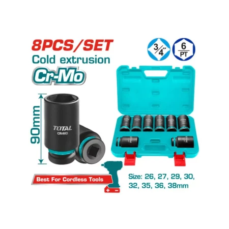 набор глубоких ударных головок из 8 шт 3/4 дюйма