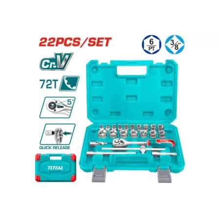 22 шт. набор головок 3/8"