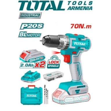 Аккумуляторная бесщеточная ударная дрель Тотал TIDLI20605