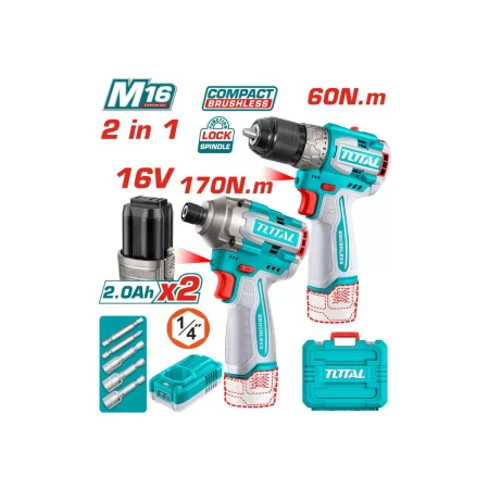 Беспроводной комплект из 2 инструментов 16 В