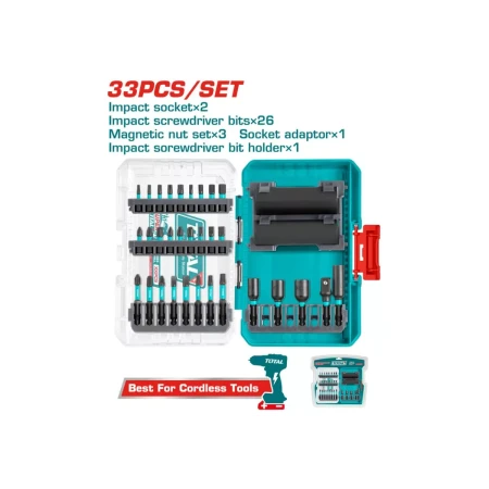 Набор ударных отверточных бит и головок 33 предметов