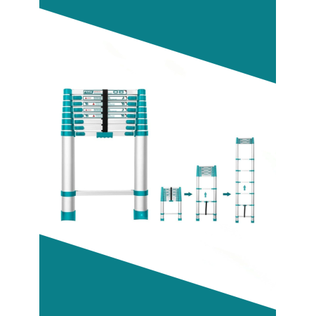 Телескопическая лестница 10 ступеней Тотал THLAD08101
