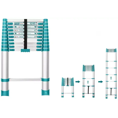 Телескопическая лестница 12 ступеней Тотал THLAD08121