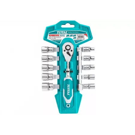 Набор торцевых головок, 1/2, головки 10 - 24 мм, с трещоточным ключом Тотал THT141121
