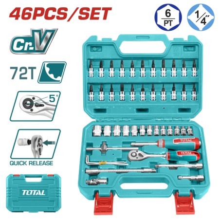Набор инструмента, 1/4дюйма 46 предметов