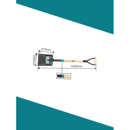 Стальная лопата с деревянной ручкой 1020 мм Тотал THTHW0102
