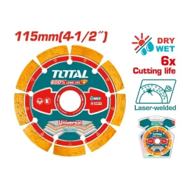 алмазный отрезной диск, сваренный лазером  total tac2171151 115 мм