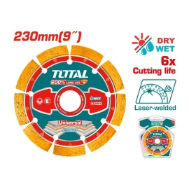 алмазный отрезной диск, сваренный лазером  total tac2172301 230 мм