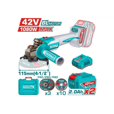 аккумуляторная угловая шлифмашина total tagli4108112