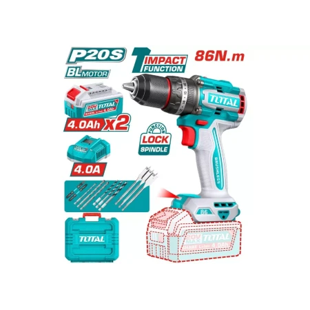 компактная аккумуляторная ударная дрель total tidli208682