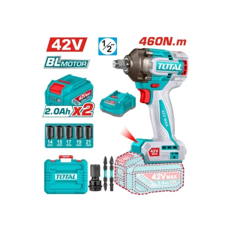 аккумуляторный ударный гайковерт total tiwli42462 